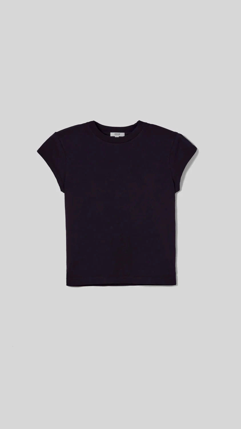 AGOLDE Denim Bryce Shoulder Pad Tee in Black