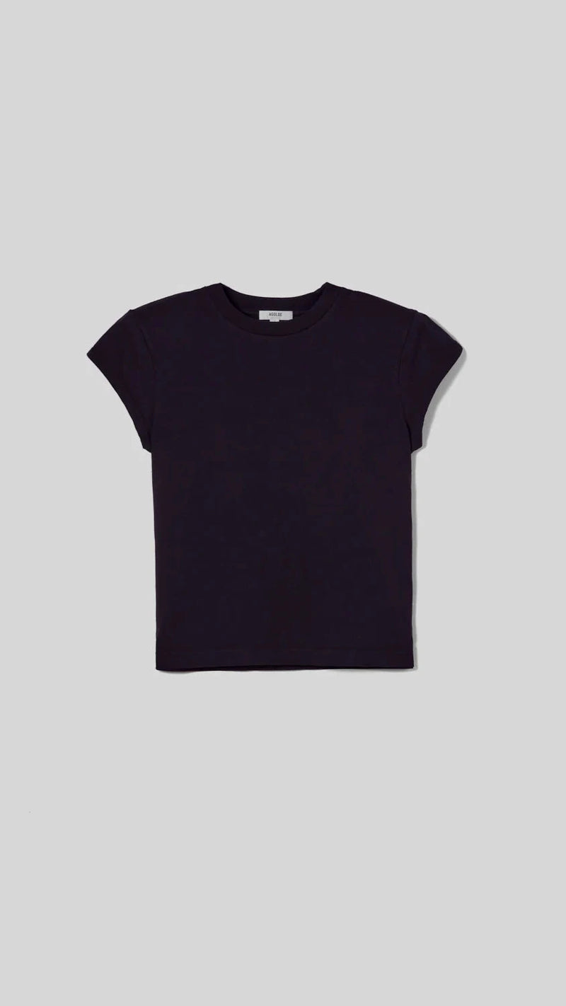 AGOLDE Denim Bryce Shoulder Pad Tee in Black