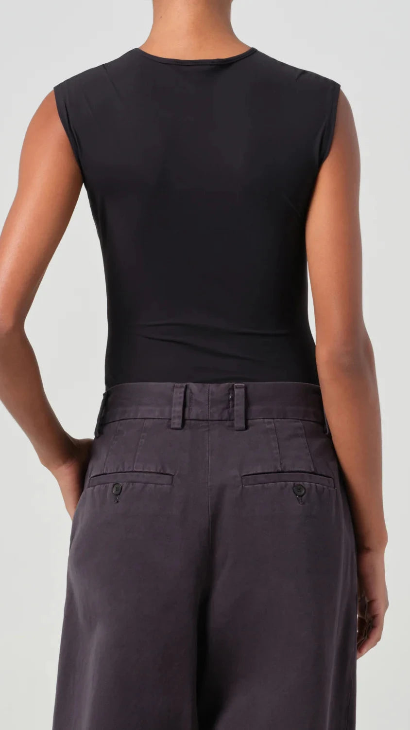 AGOLDE Aura Sleeveless Bodysuit in Black