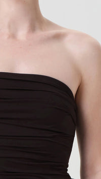 AGOLDE Gwyneth Strapless Bodysuit in Chocolate Dark Brown