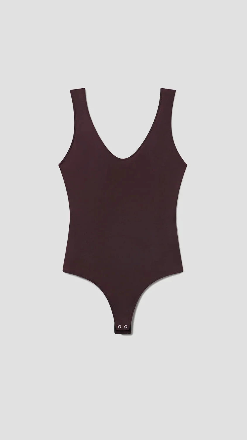 AGOLDE Tora Tank Bodysuit in Chocolate