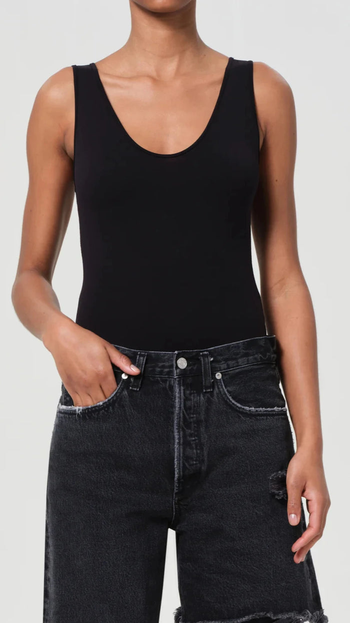 AGOLDE Tova Tank Bodysuit in Black