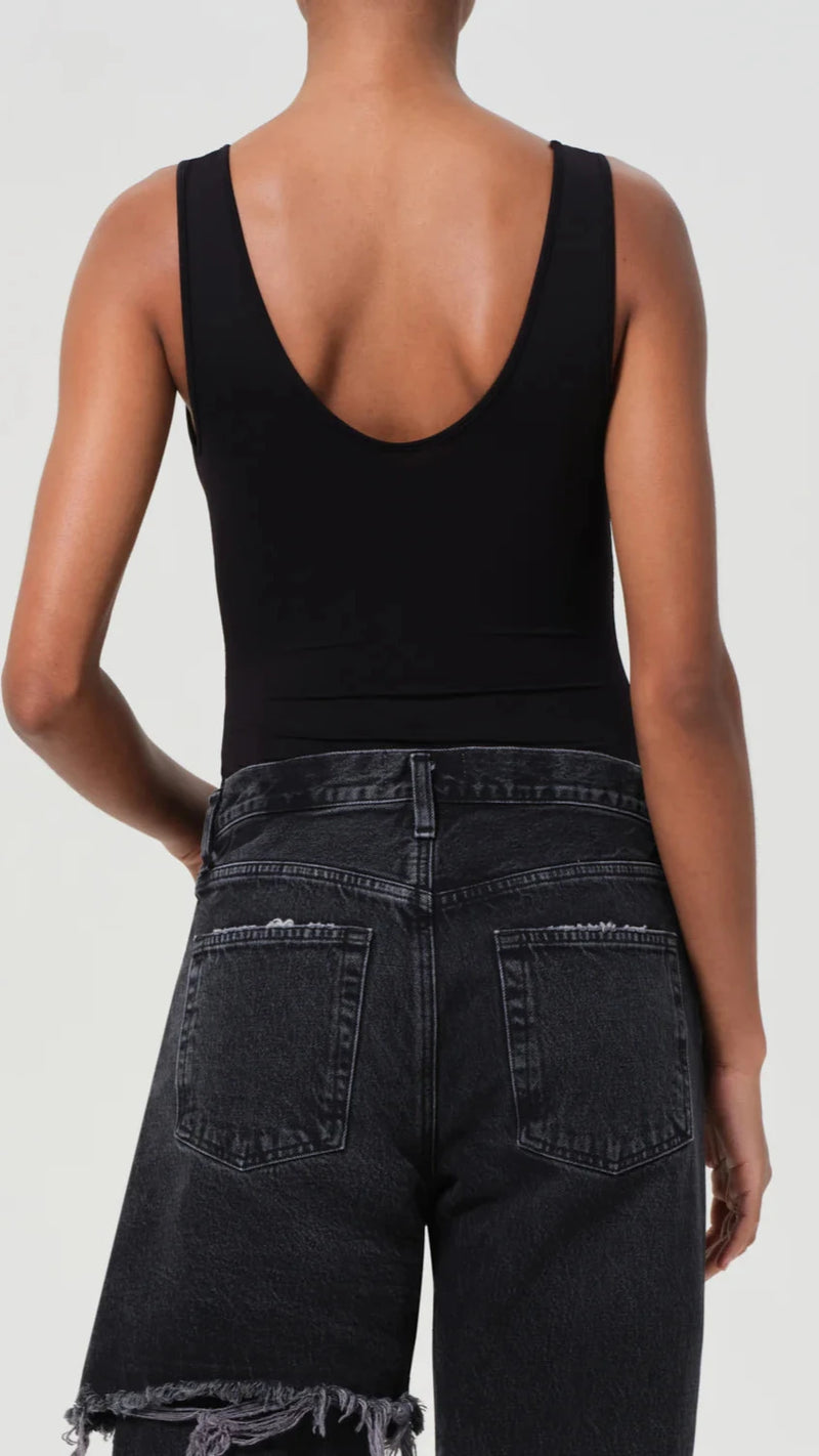 AGOLDE Tova Tank Bodysuit in Black