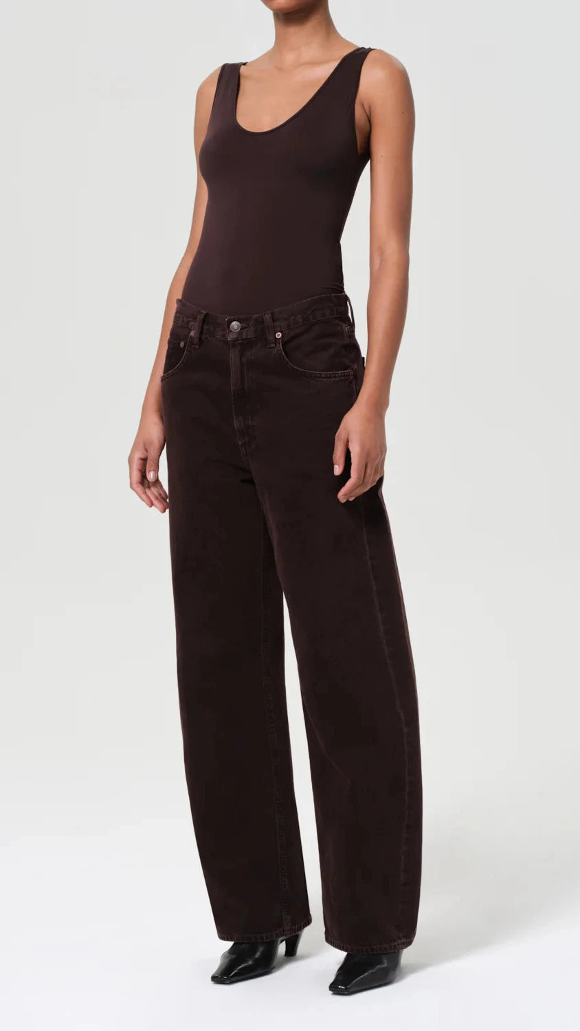 AGOLDE Tora Tank Bodysuit in Chocolate