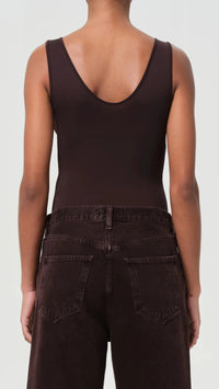 AGOLDE Tora Tank Bodysuit in Chocolate