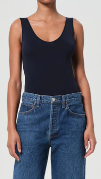 AGOLDE Tova Tank Bodysuit in Navy