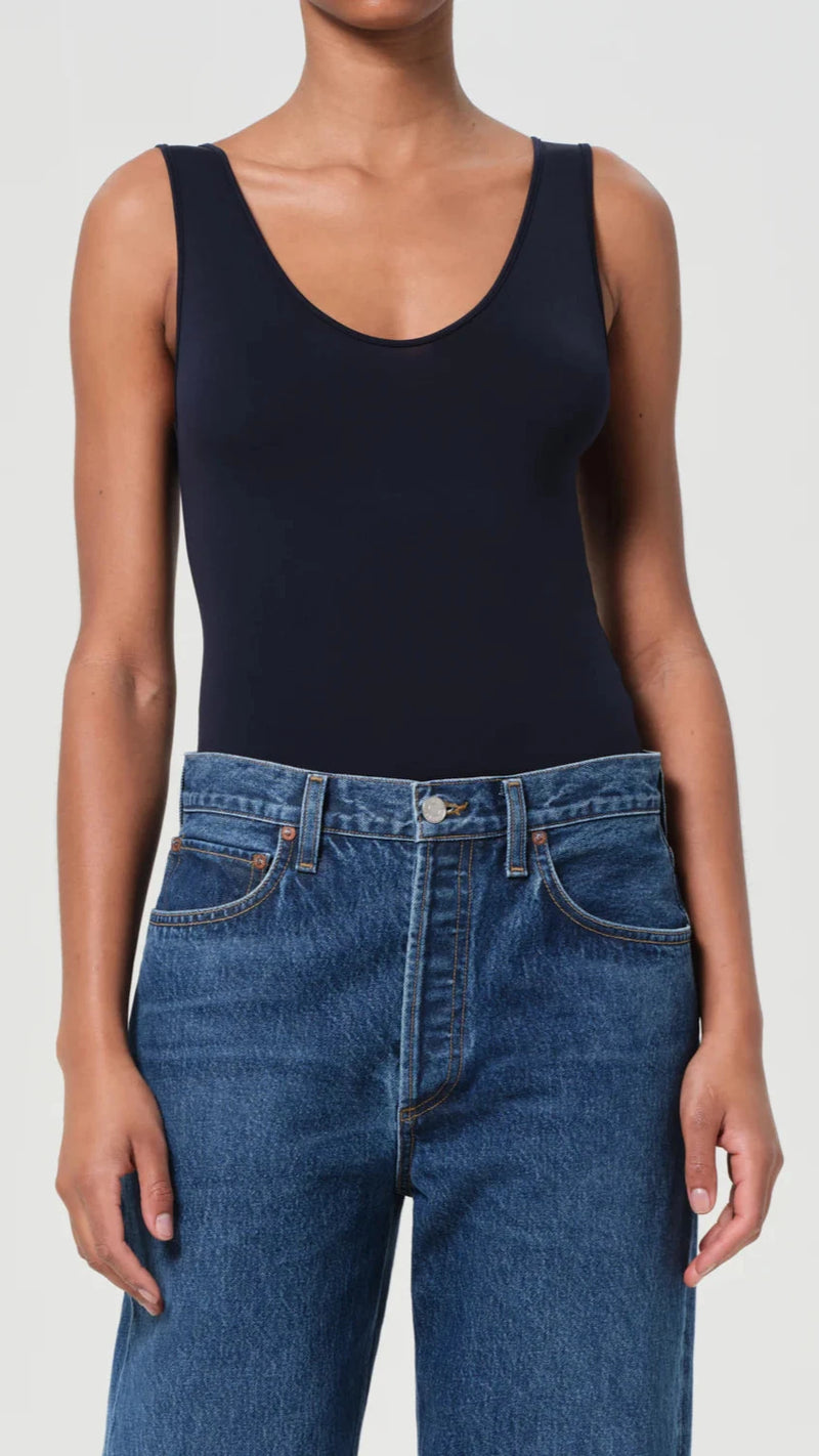 AGOLDE Tova Tank Bodysuit in Navy