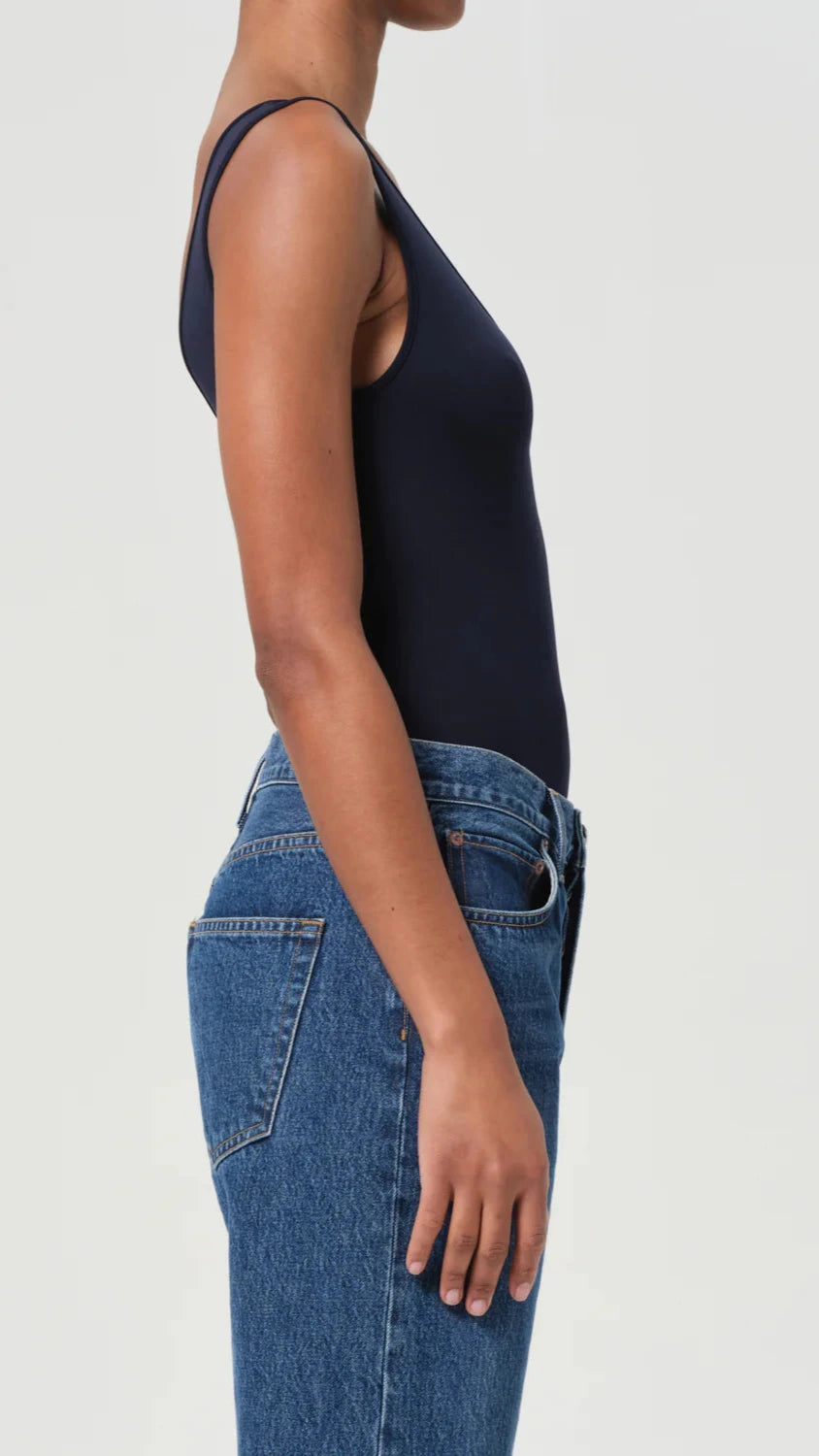 AGOLDE Tova Tank Bodysuit in Navy