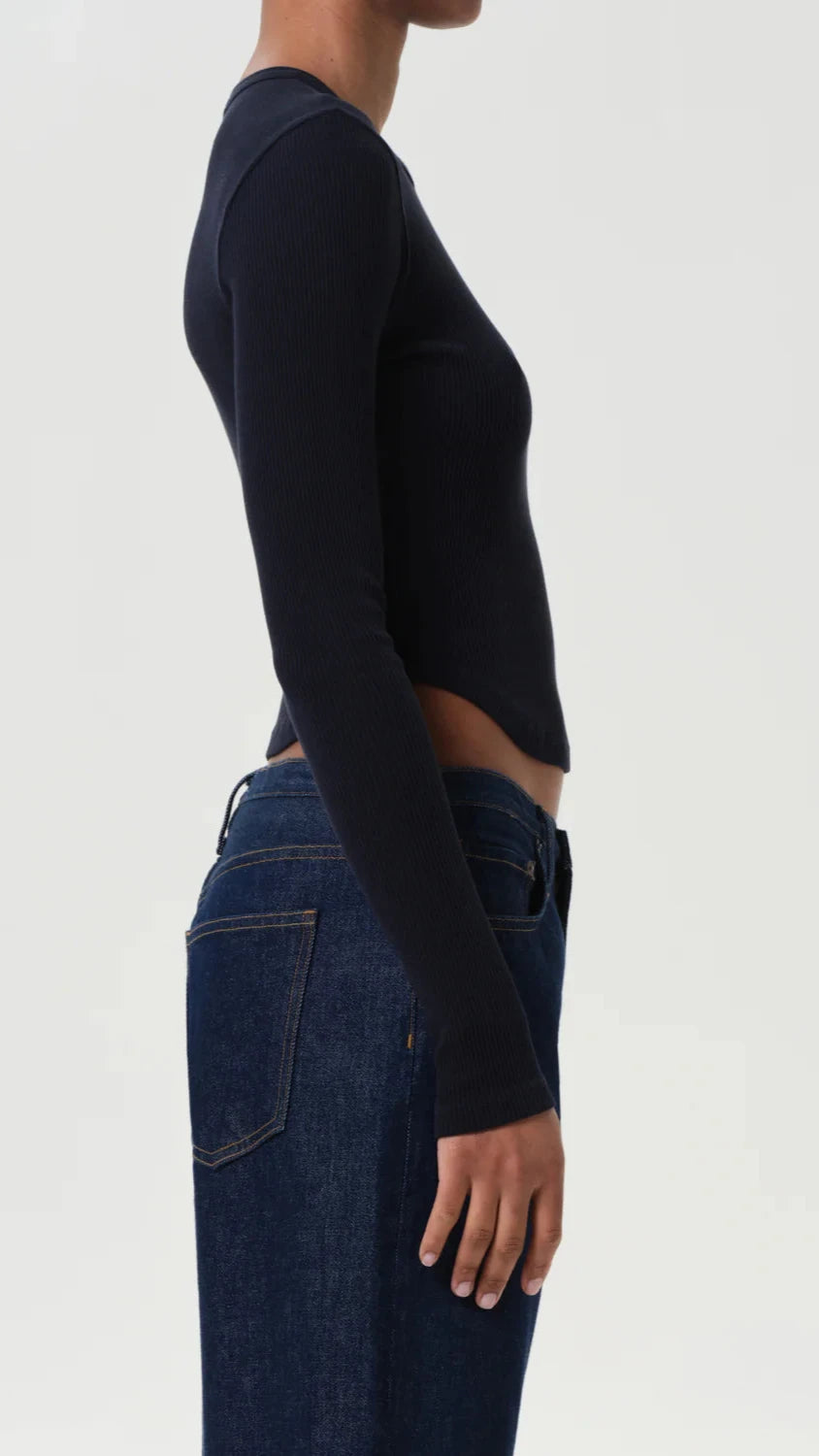AGOLDE Neema Ribbed Long Sleeve in Mirage