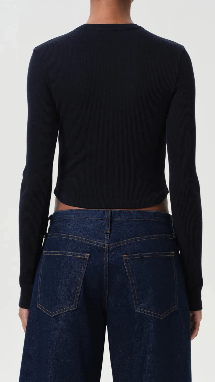 AGOLDE Neema Ribbed Long Sleeve in Mirage