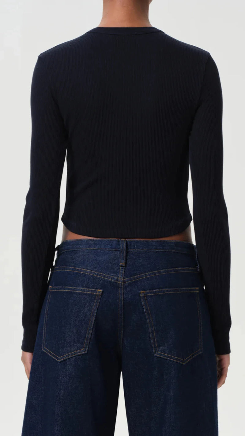 AGOLDE Neema Ribbed Long Sleeve in Mirage