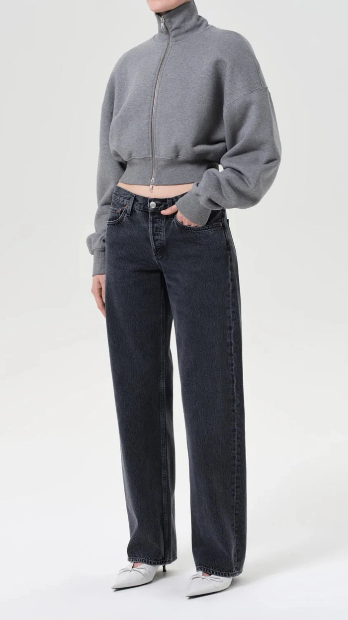 AGOLDE Darby Zip Up in Heather Grey