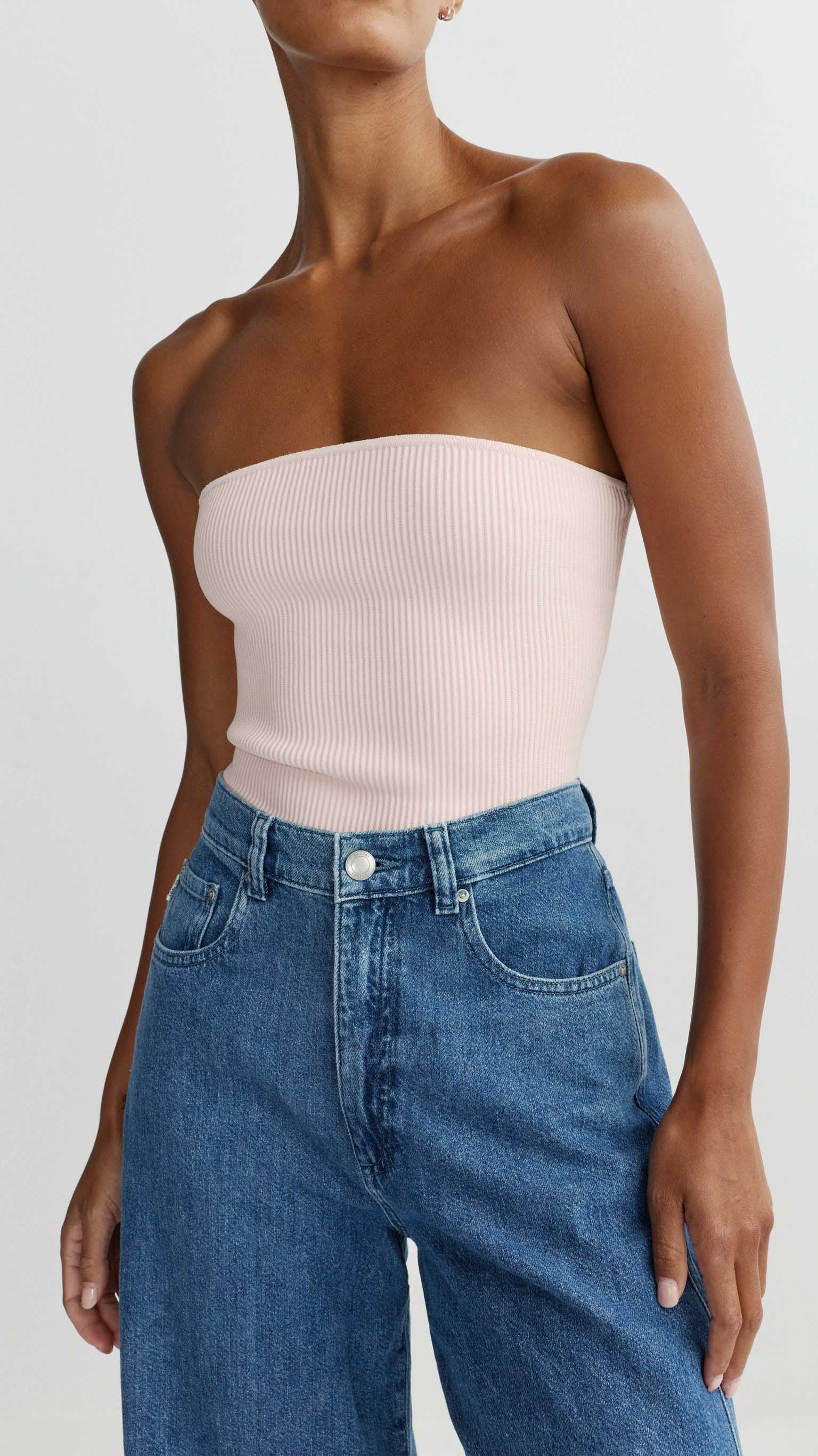 DL1961 Instasculpt Ribbed Tube Top in Pale Pink – Suite 201