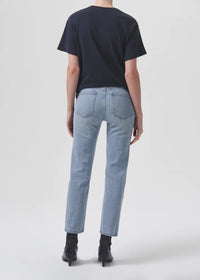 AGOLDE Denim Kye Mid Rise Straight Crop with Stretch in Diversion