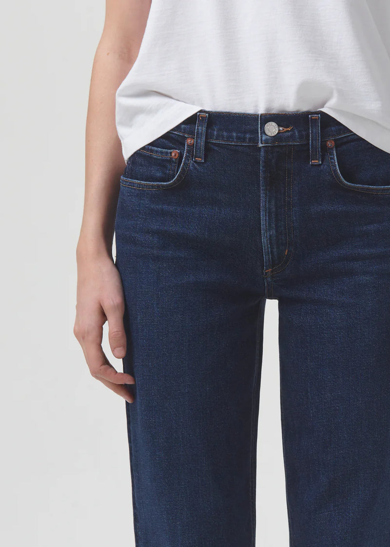 AGOLDE Denim Kye Mid Rise Straight Crop in Song
