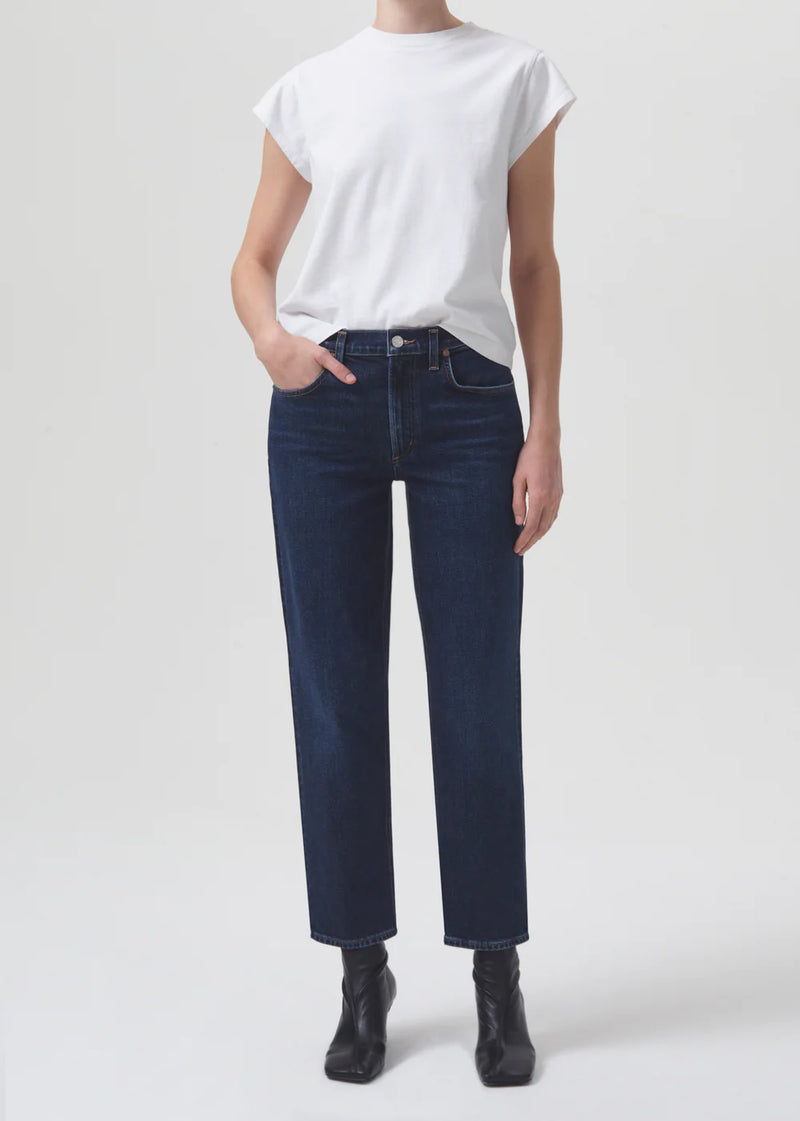 AGOLDE Denim Kye Mid Rise Straight Crop in Song