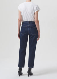 AGOLDE Denim Kye Mid Rise Straight Crop in Song