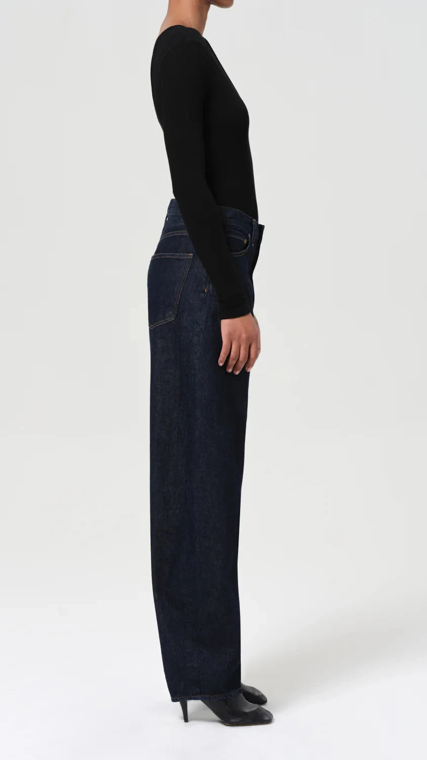 AGOLDE Luna High Rise Pieced Taper Jean in Rinse