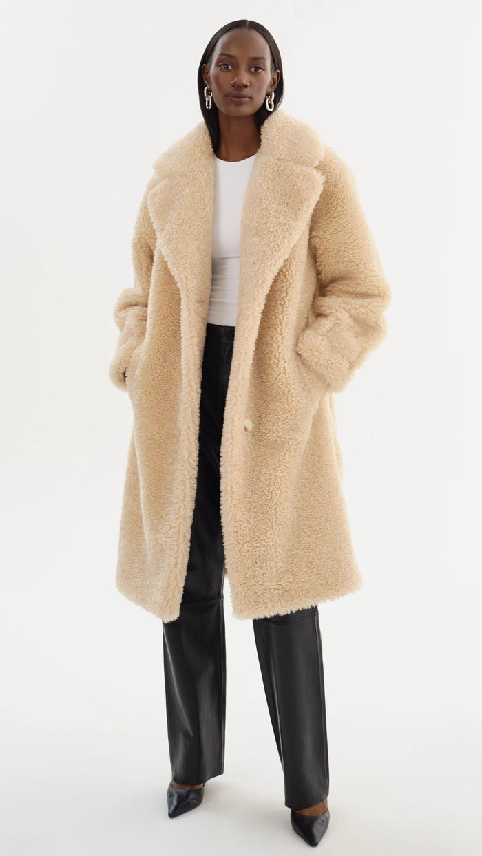 Lamarque Adina Sherpa Coat in Beige