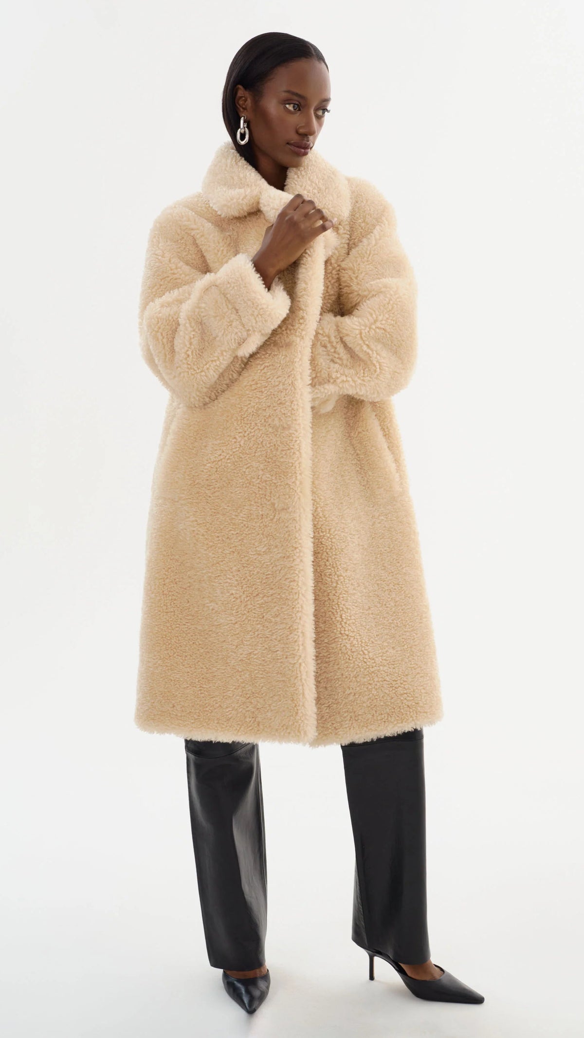 Lamarque Adina Sherpa Coat in Beige