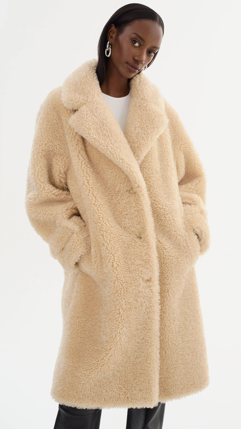 Lamarque Adina Sherpa Coat in Beige