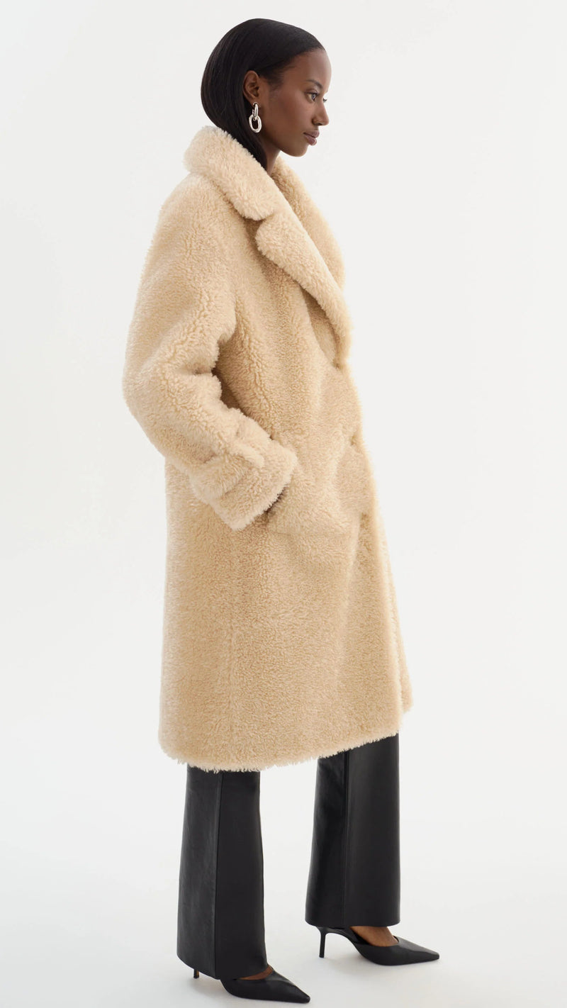 Lamarque Adina Sherpa Coat in Beige