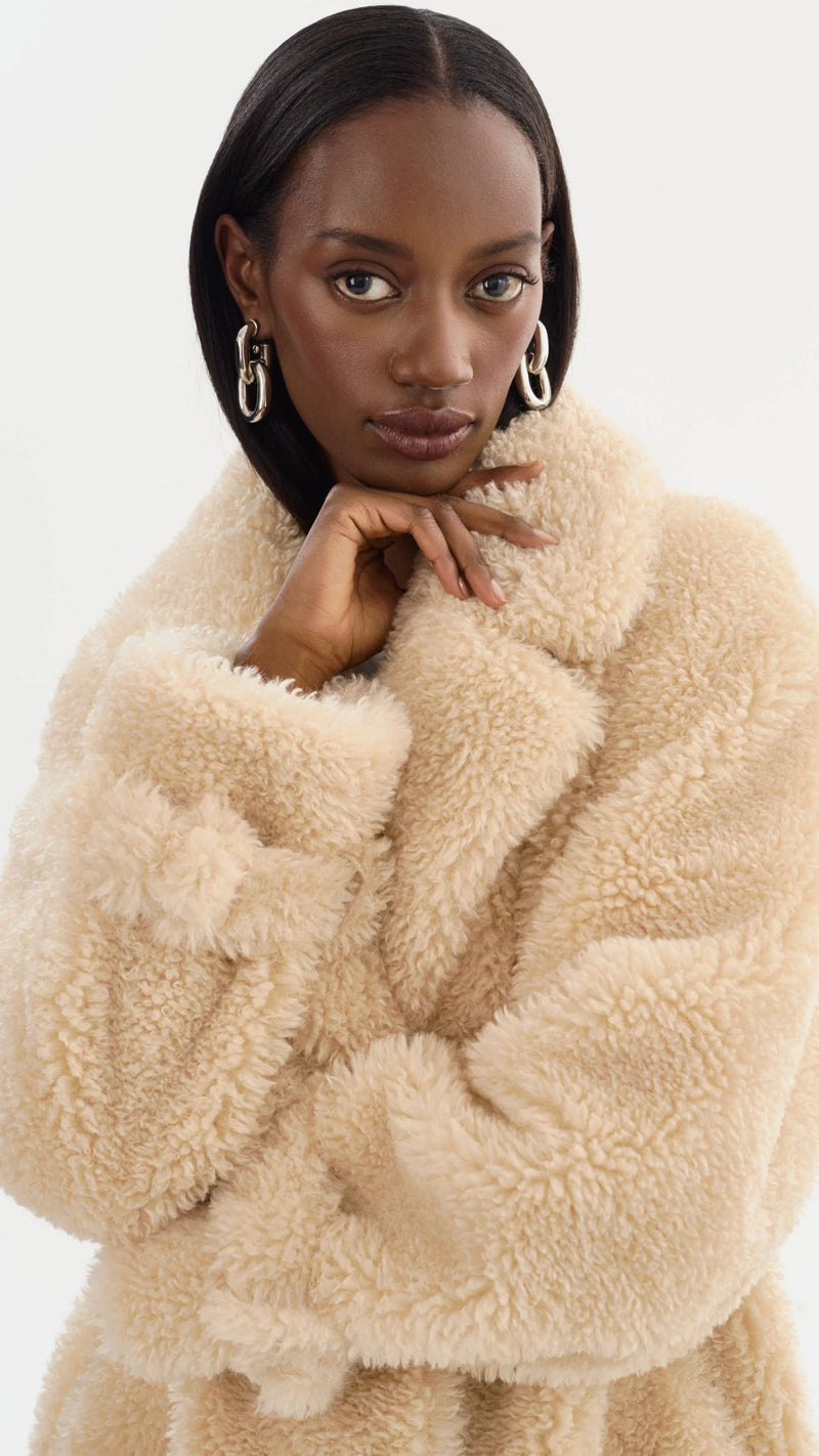 Lamarque Adina Sherpa Coat in Beige