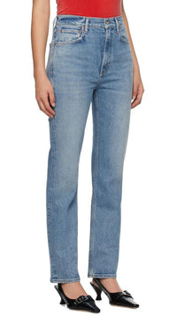 AGOLDE Denim Stovepipe High Rise in Helm