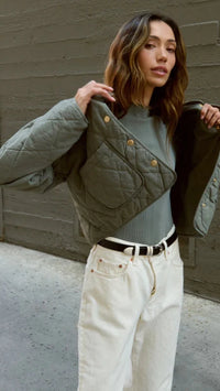 Nation LTD Aspen Quilted Jacket in Caster Grey