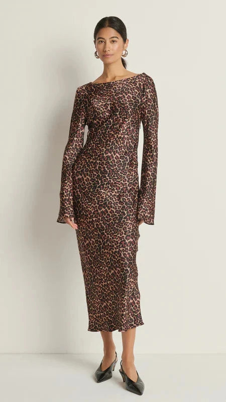 Nation LTD Assaka Midi Dress in Leopard