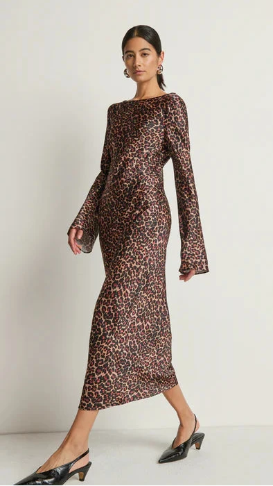 Nation LTD Assaka Midi Dress in Leopard