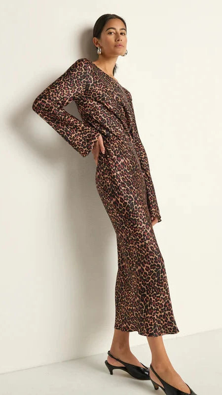 Nation LTD Assaka Midi Dress in Leopard