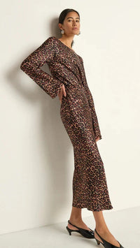 Nation LTD Assaka Midi Dress in Leopard