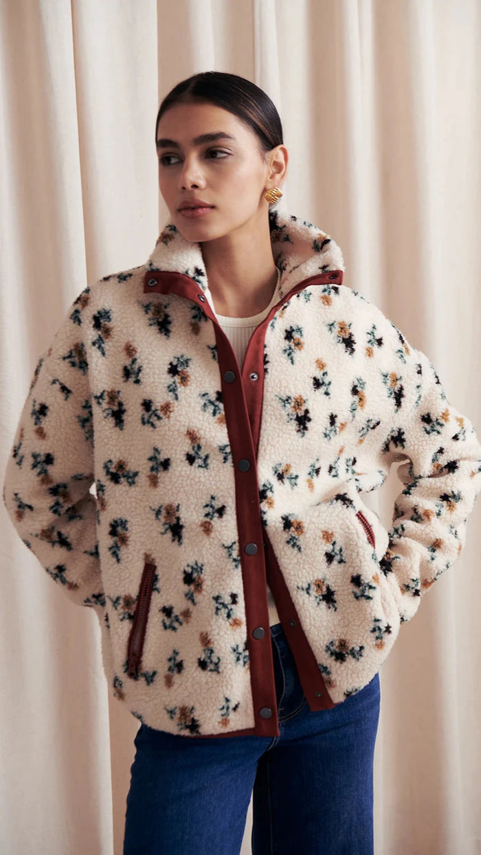 Saylor Aliza Teddy Jacket in Floral
