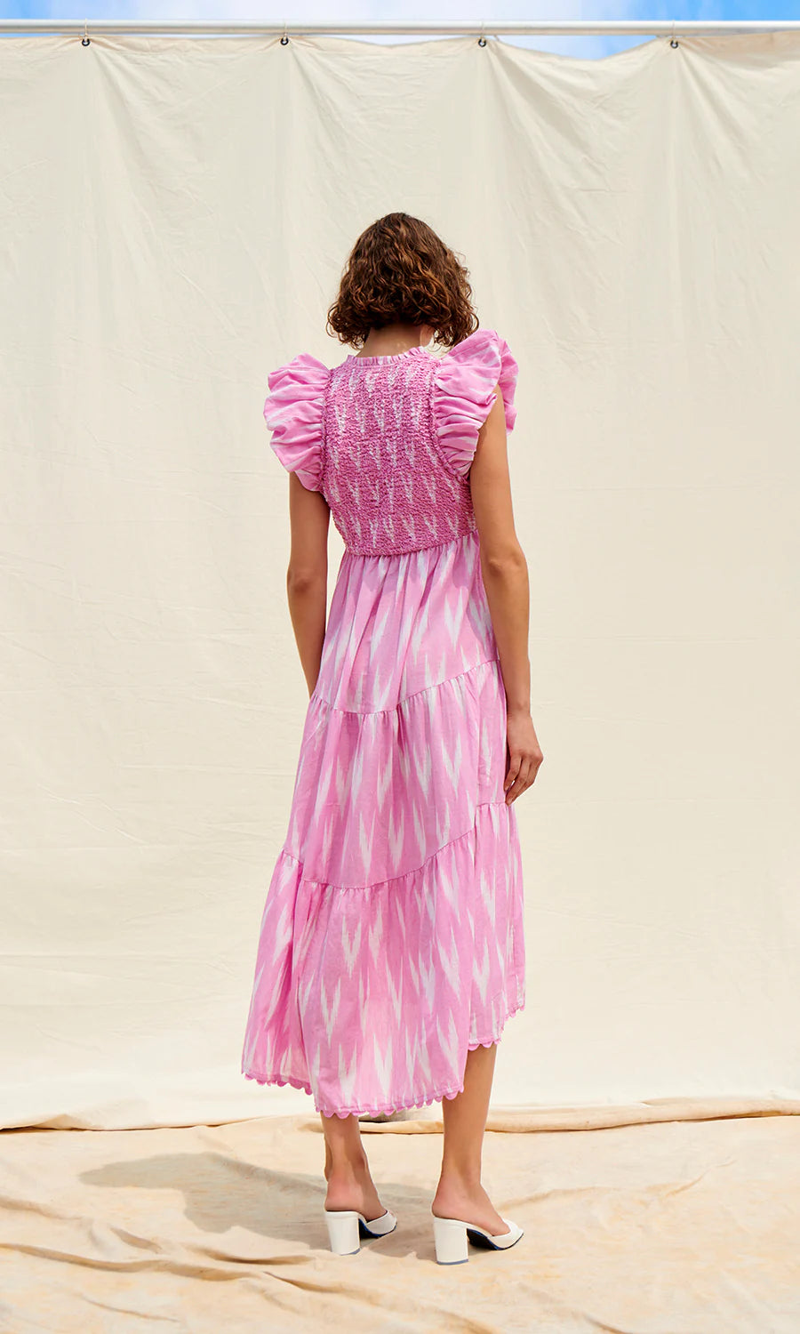 Saylor Almina Ikat Maxi Dress in Pink