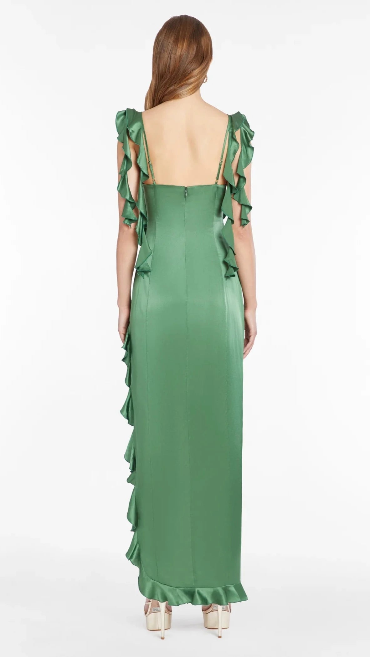 Amanda Uprichard Sonnet Ruffle Gown in Ferman