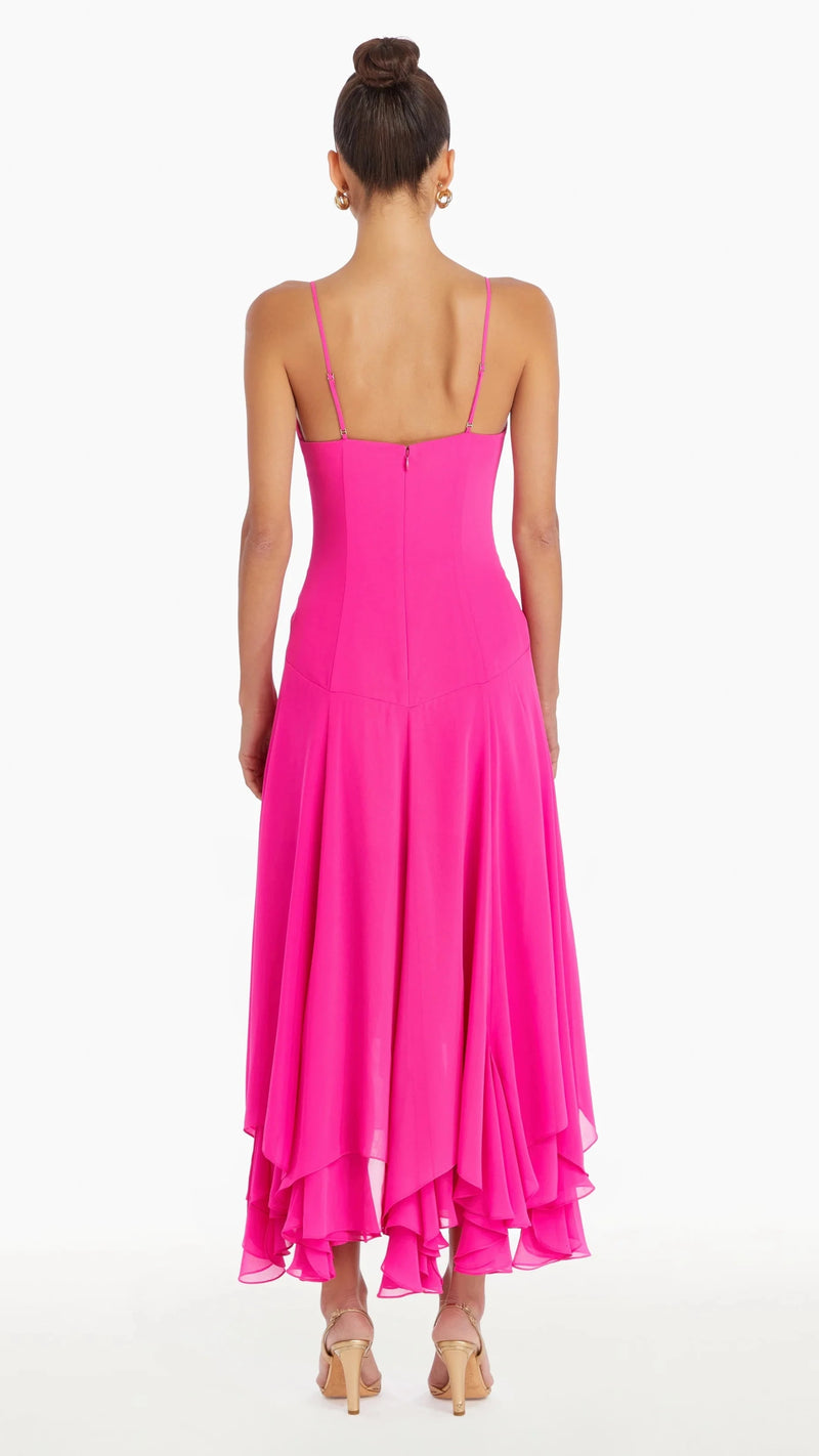 Amanda Uprichard Clemenza Dress in Hot Pink