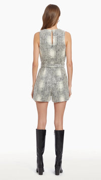 Amanda Uprichard Hazel Wool Belted Romper in Manderlay Wool