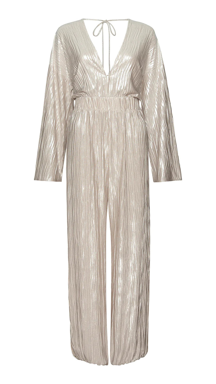 Misa Amina Pleated Jumpsuit in Ivory