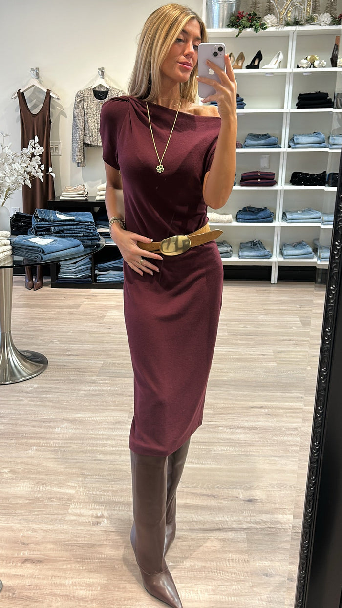 Nation LTD Hallie Midi Dress in Port