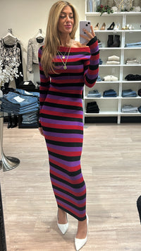 Ronny Kobo Valia Knit Dress in Red Combo