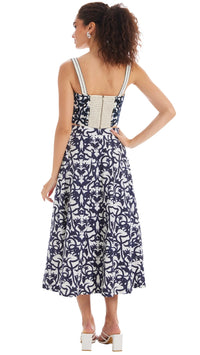 Allison New York Mabel Printed Skirt in Damask