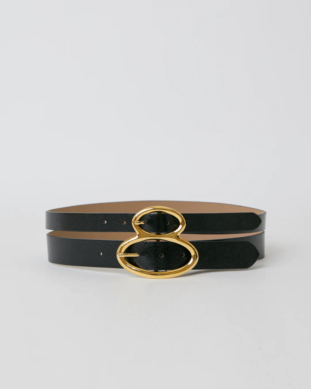 B-Low The Belt Ophelia Gloss Leather Belt in Black/Gold
