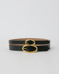 B-Low The Belt Ophelia Gloss Leather Belt in Black/Gold