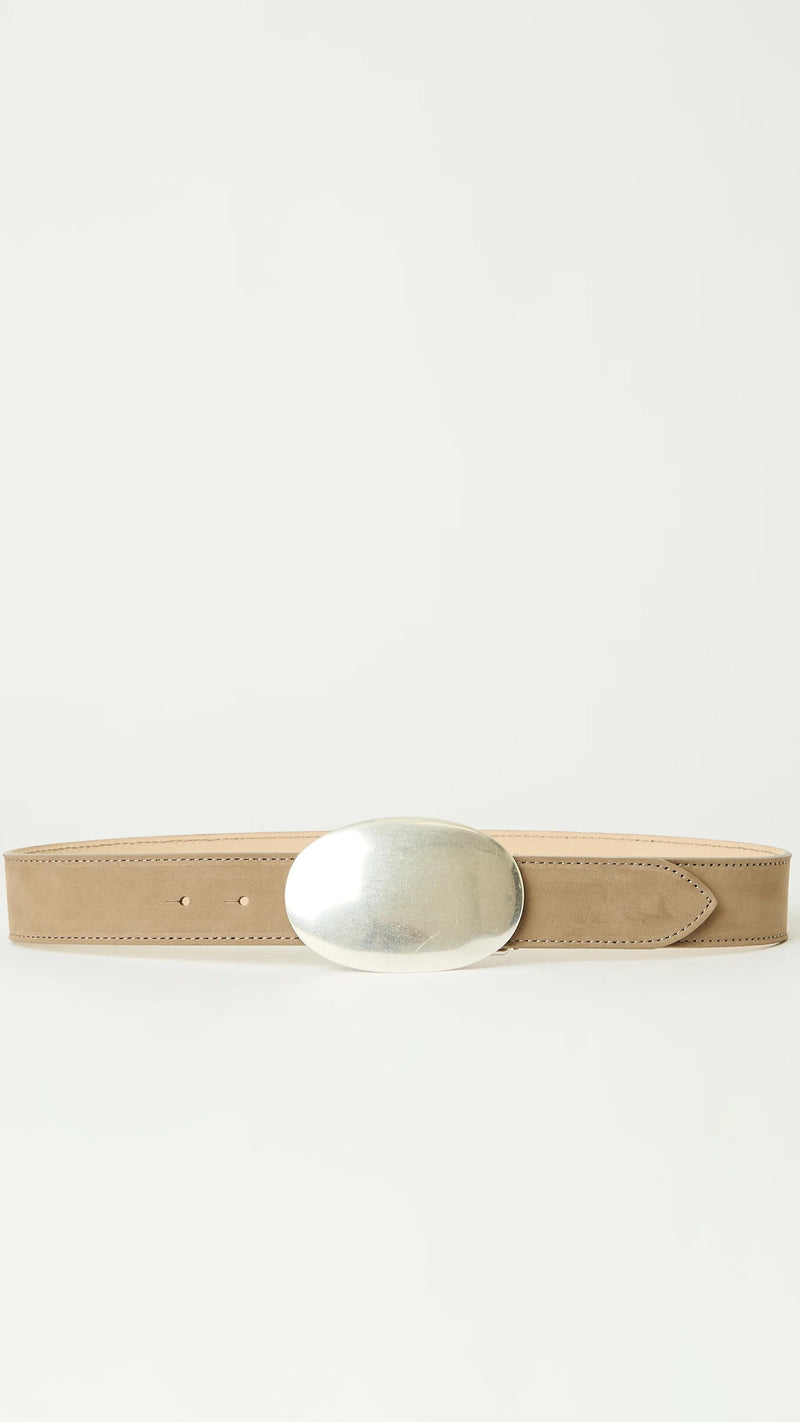 B-Low The Belt Myra Nubuck Belt in Taupe/Silver