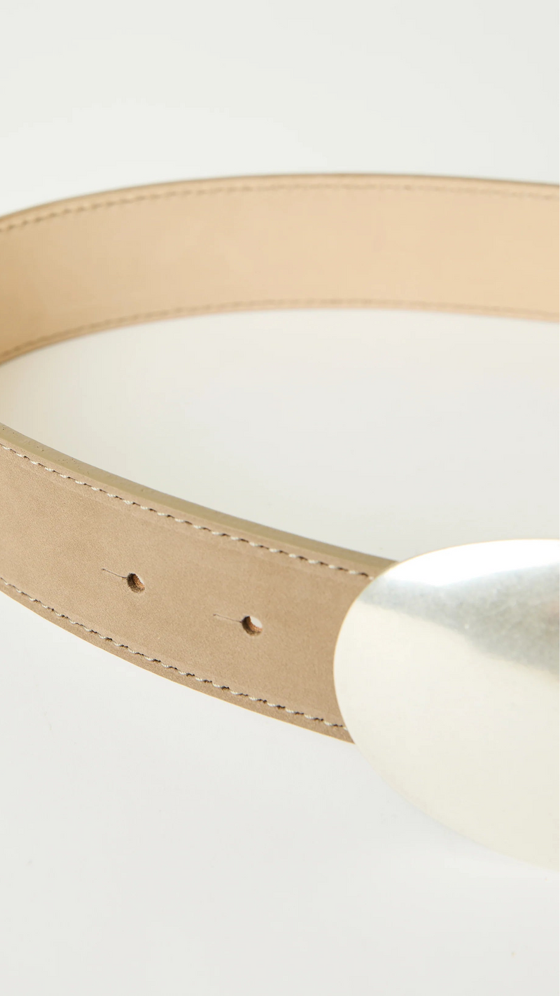 B-Low The Belt Myra Nubuck Belt in Taupe/Silver