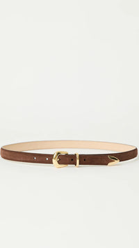 B-Low the Belt Leo Mini Suede Belt in Chocolate/Gold