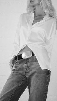 B-Low The Belt Myra Nubuck Belt in Black/Silver