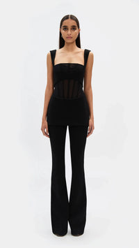 Misha The Ines Bonded Jumpsuit in Black