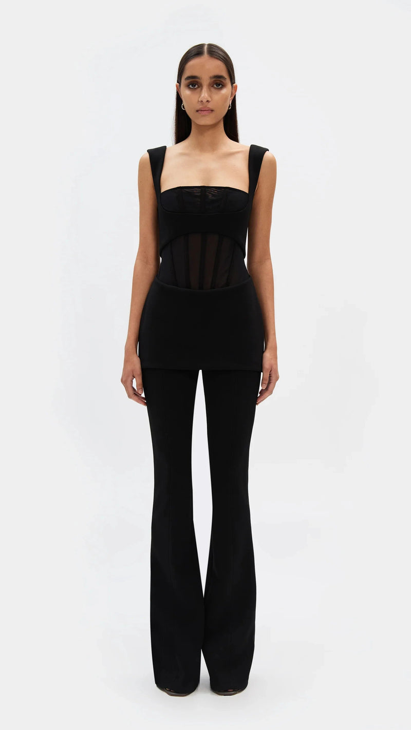 Misha The Ines Bonded Jumpsuit in Black